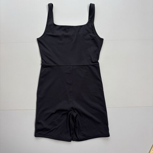 ARITZIA BABATON Size Large Square Neck Romper Bodysuit Shorts Black Stretch - Picture 4 of 13